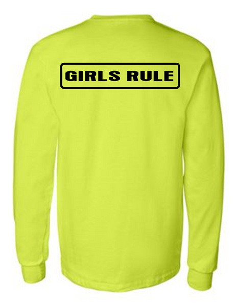 Girls Rule 42400 Men Funny Safety Green Long Sleeve Work Shirt