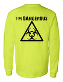 Im Dangerous Biohazard 42400 Men Funny Safety Green Long Sleeve Work Shirt