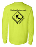 Road To Success Under Construction 42400 Men Funny Safety Green Long Sleeve Work Shirt