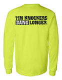 Tin Knockers Bang Louder 42400 Men Funny Safety Green Long Sleeve Work Shirt